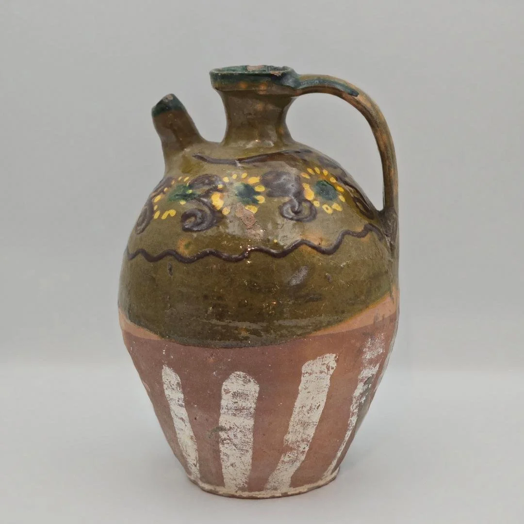 Found Floral Pitcher with two spouts