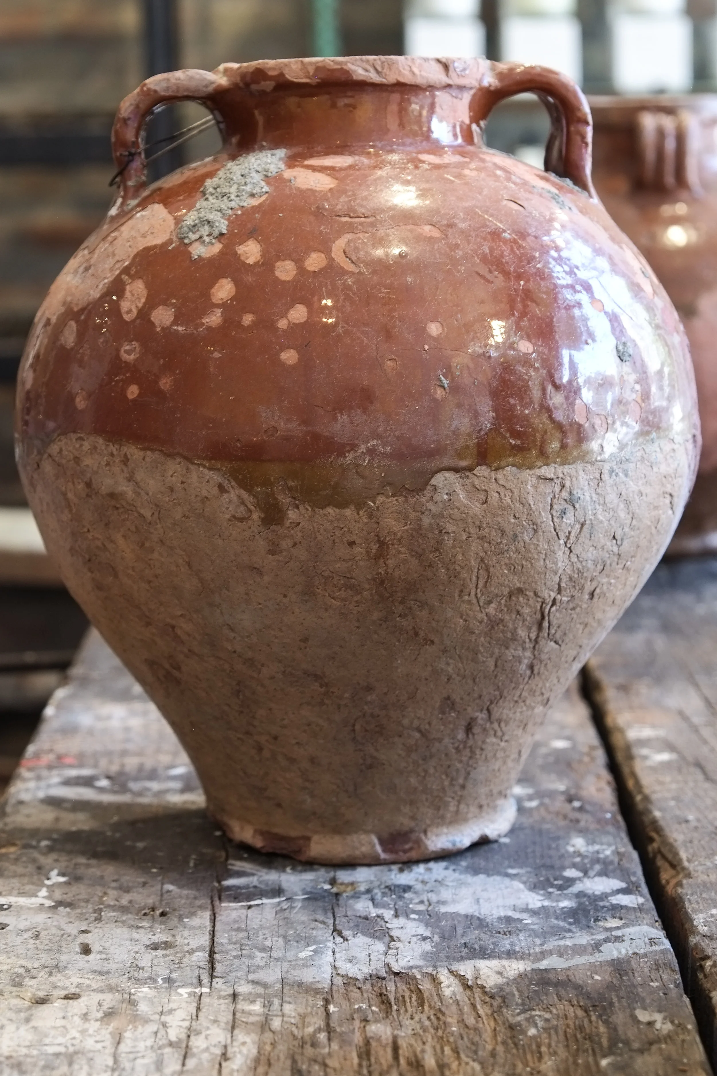 vintage olive pot