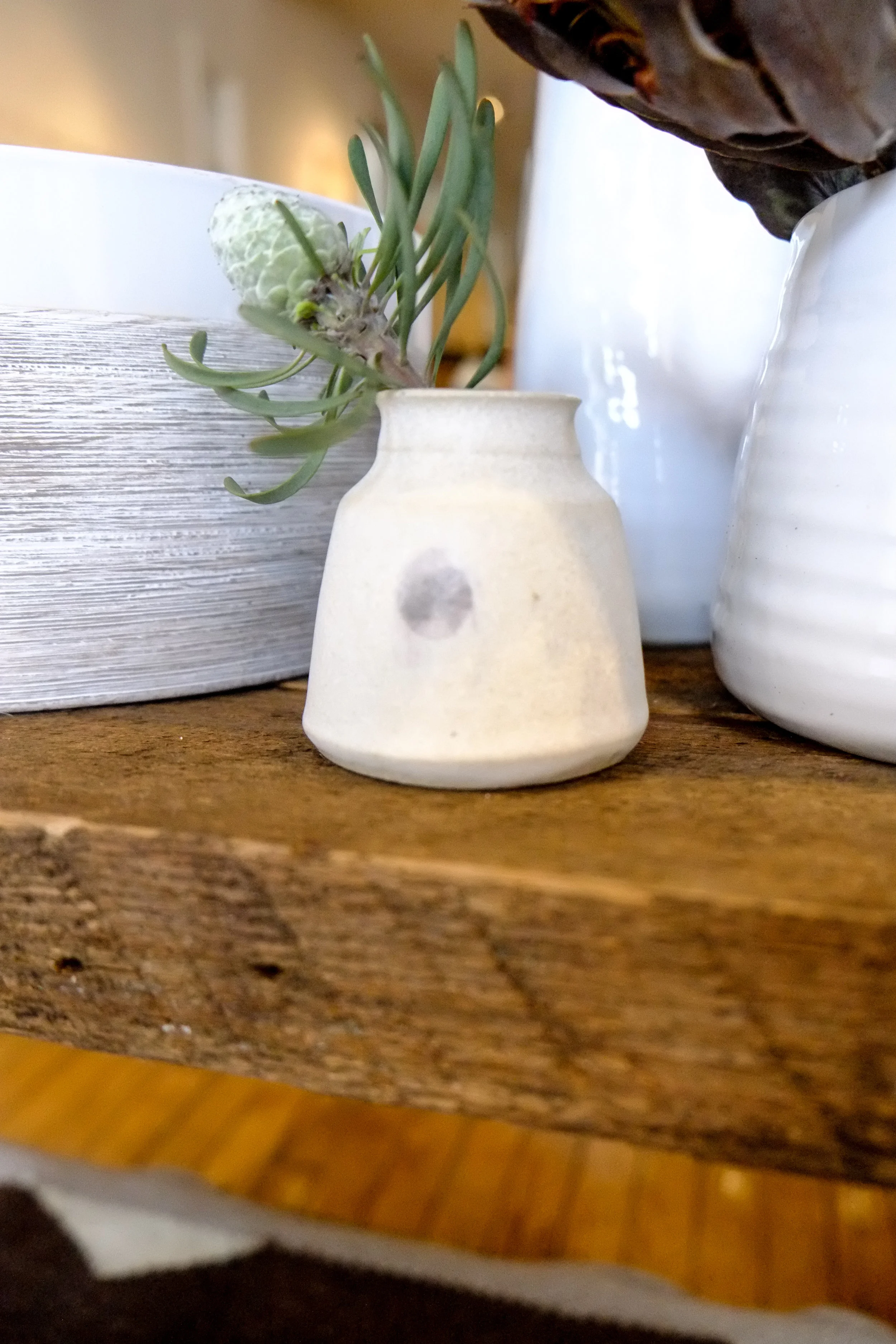 Thumbprint Ceramic Bud Vase