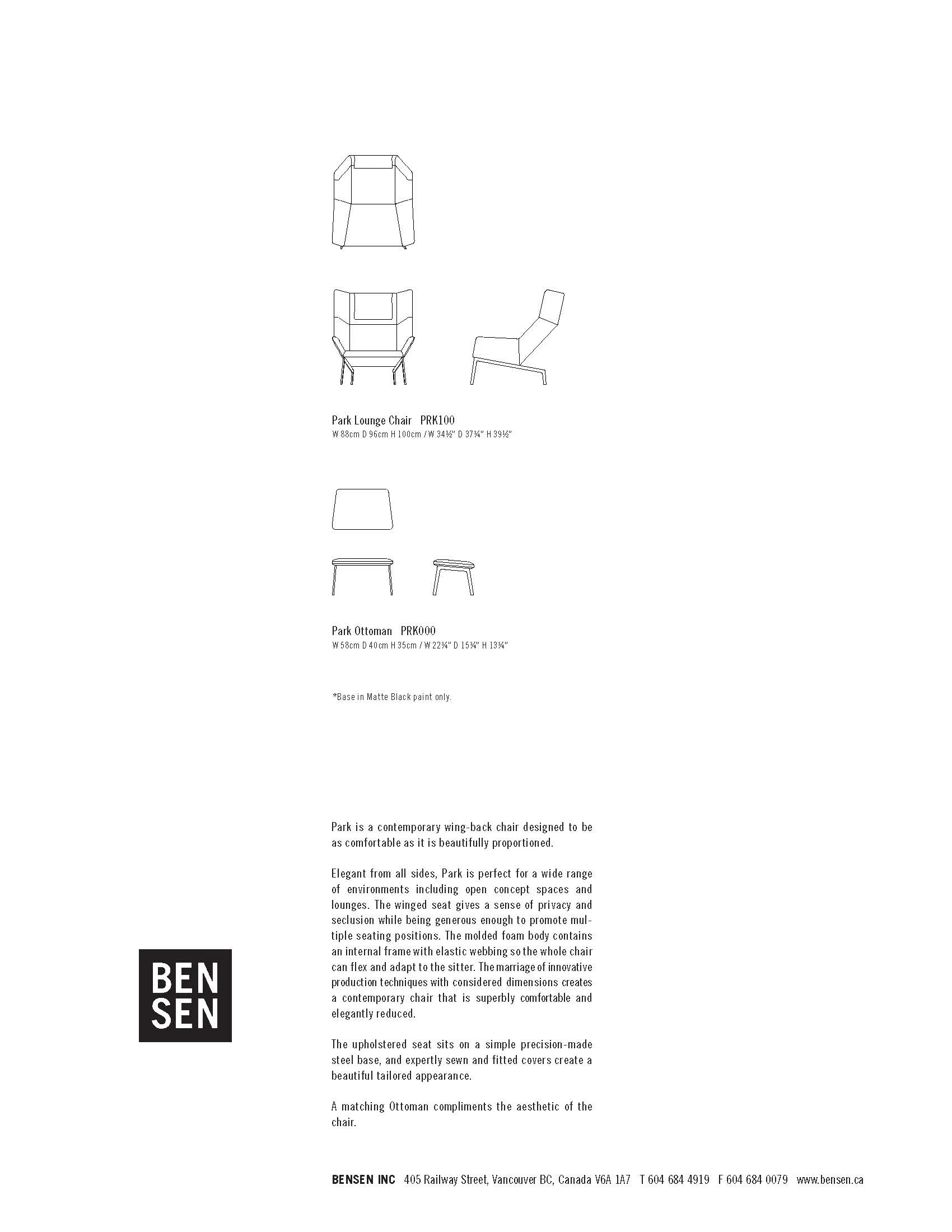 Bensen Park Lounge Chair tear sheet