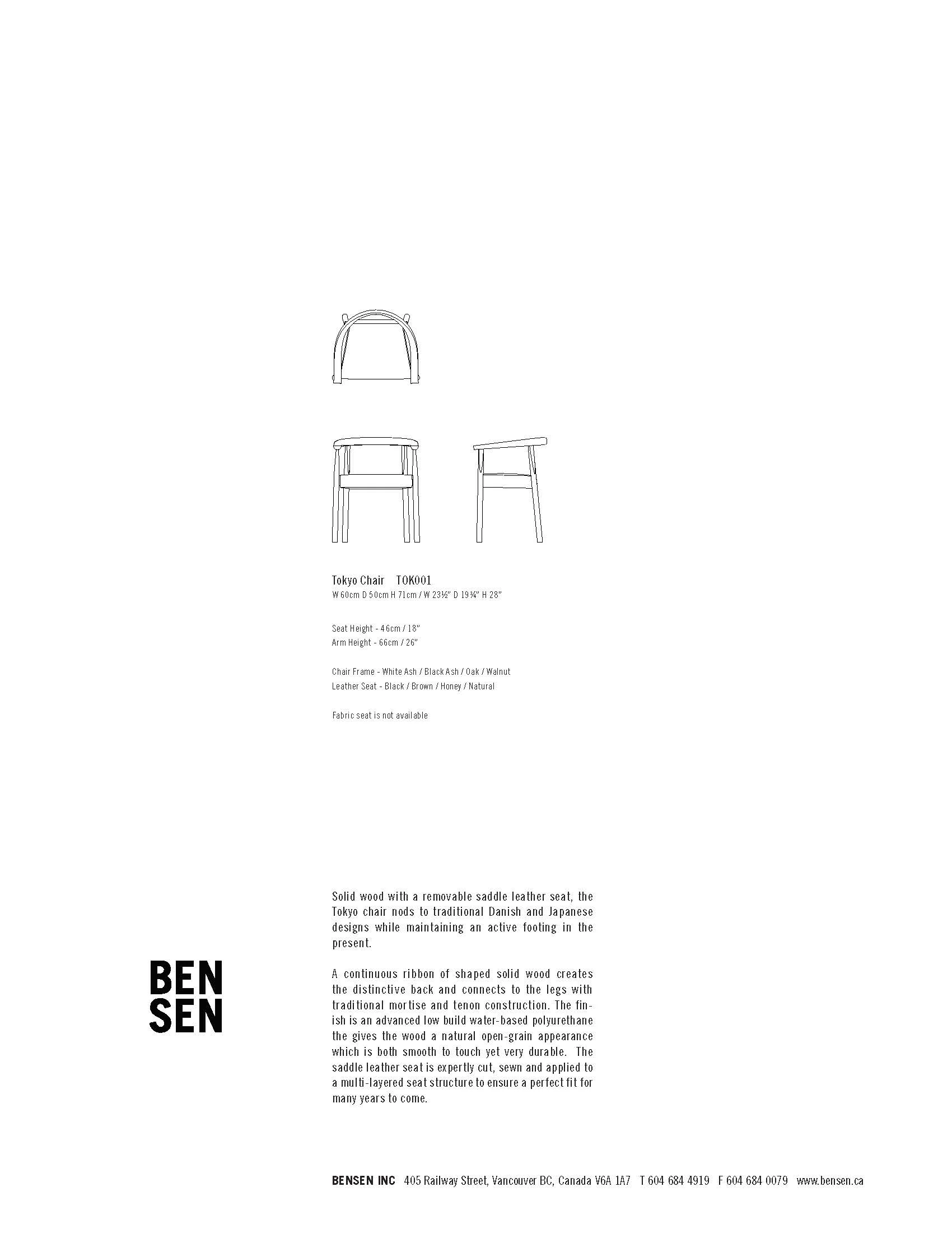 Bensen Tokyo Chair tear sheet