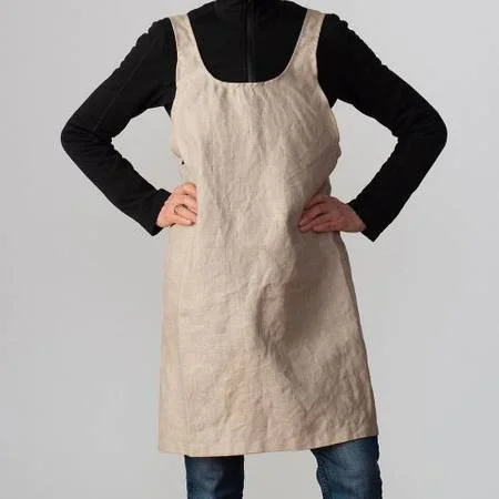 Linen Wrap Apron Small Oatmeal