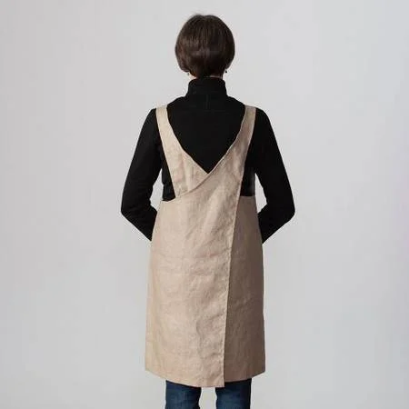 Linen Wrap Apron Small Oatmeal