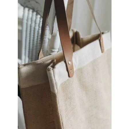 Burlap Natural Market Bag