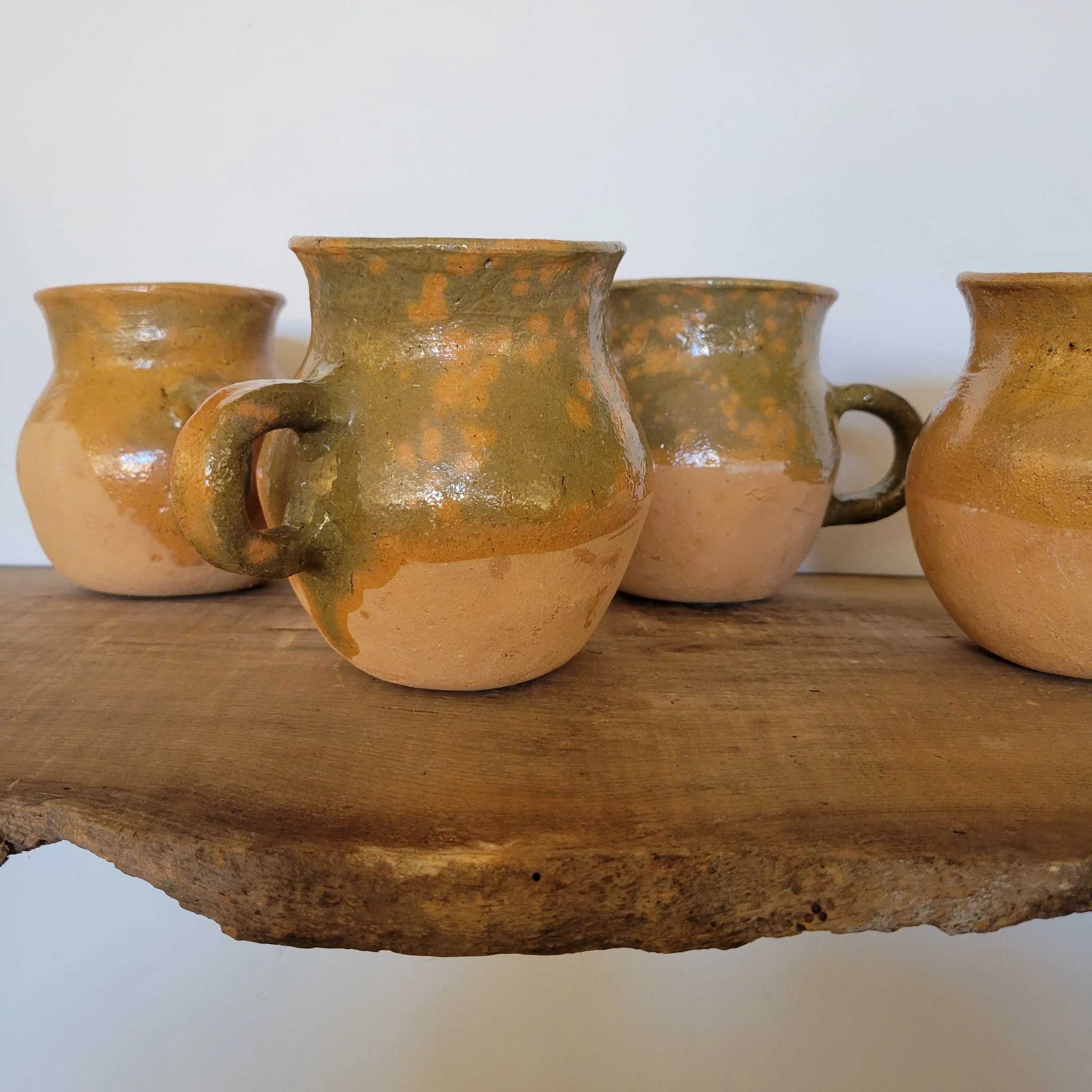 vintage clay mugs