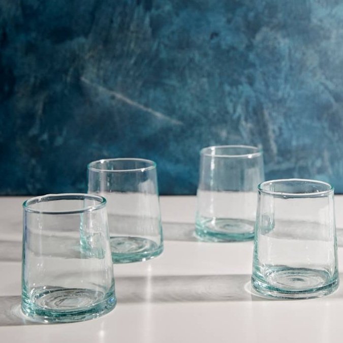 Moroccan Cone Glassware Clear s/6