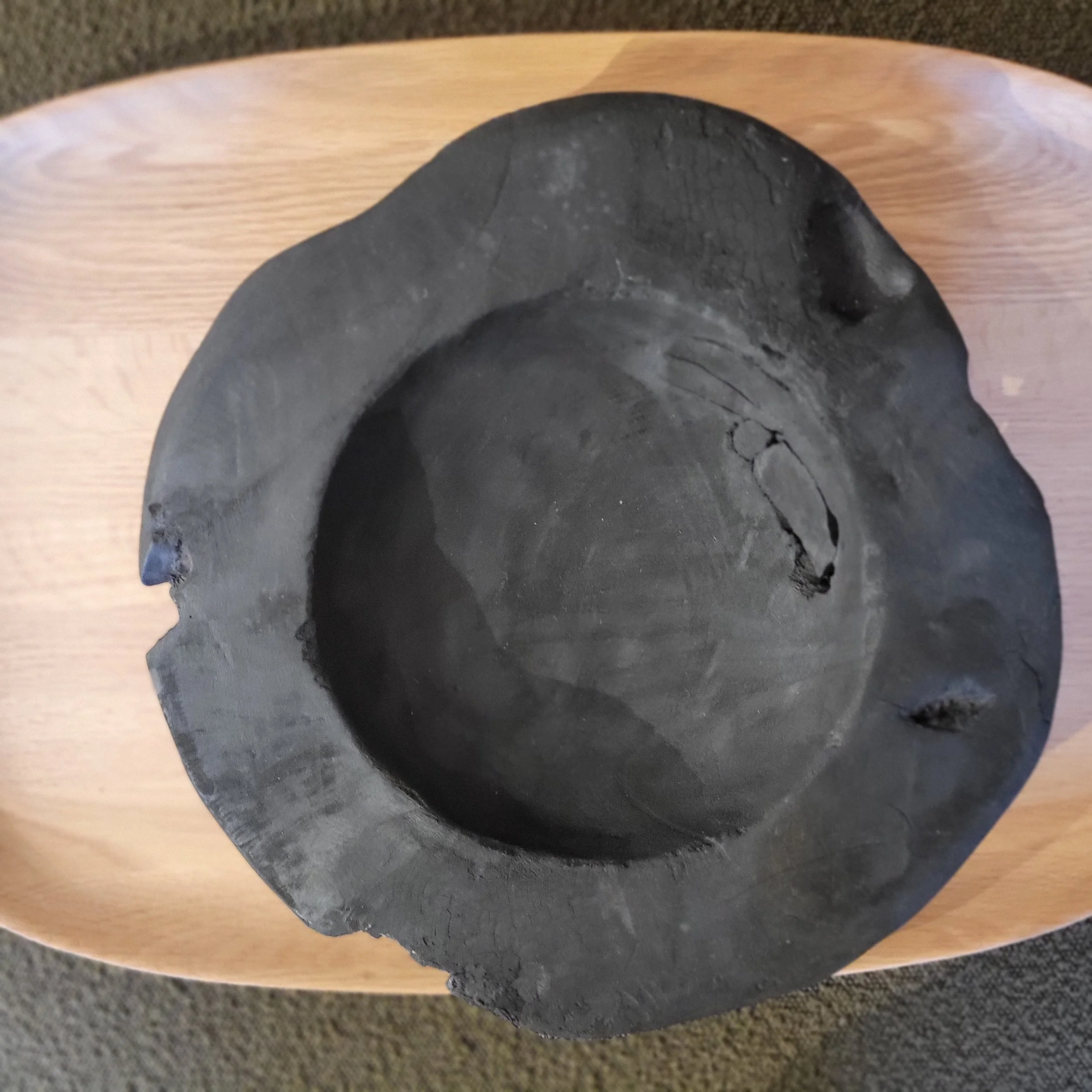 Charred Teak Round Vessel