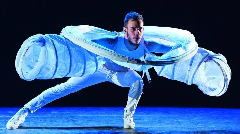 Transformable sculpture built for Hedwig Dances’ Futura, designed by Sanja Manakoski, photo by William Frederking