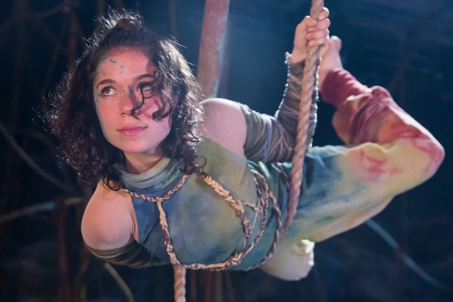  Hand painting, resist, and tie- dye applied almost to every piece. Tempest, Designer Virginia Varland. Photo by Justin Barbin 