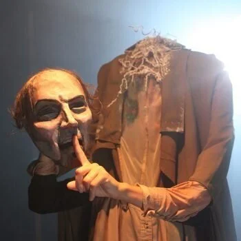  The Walls of Harrow House, Heads built and designed by Grace Needlman, bodies designed and built by myself and Caitlin McLeod 