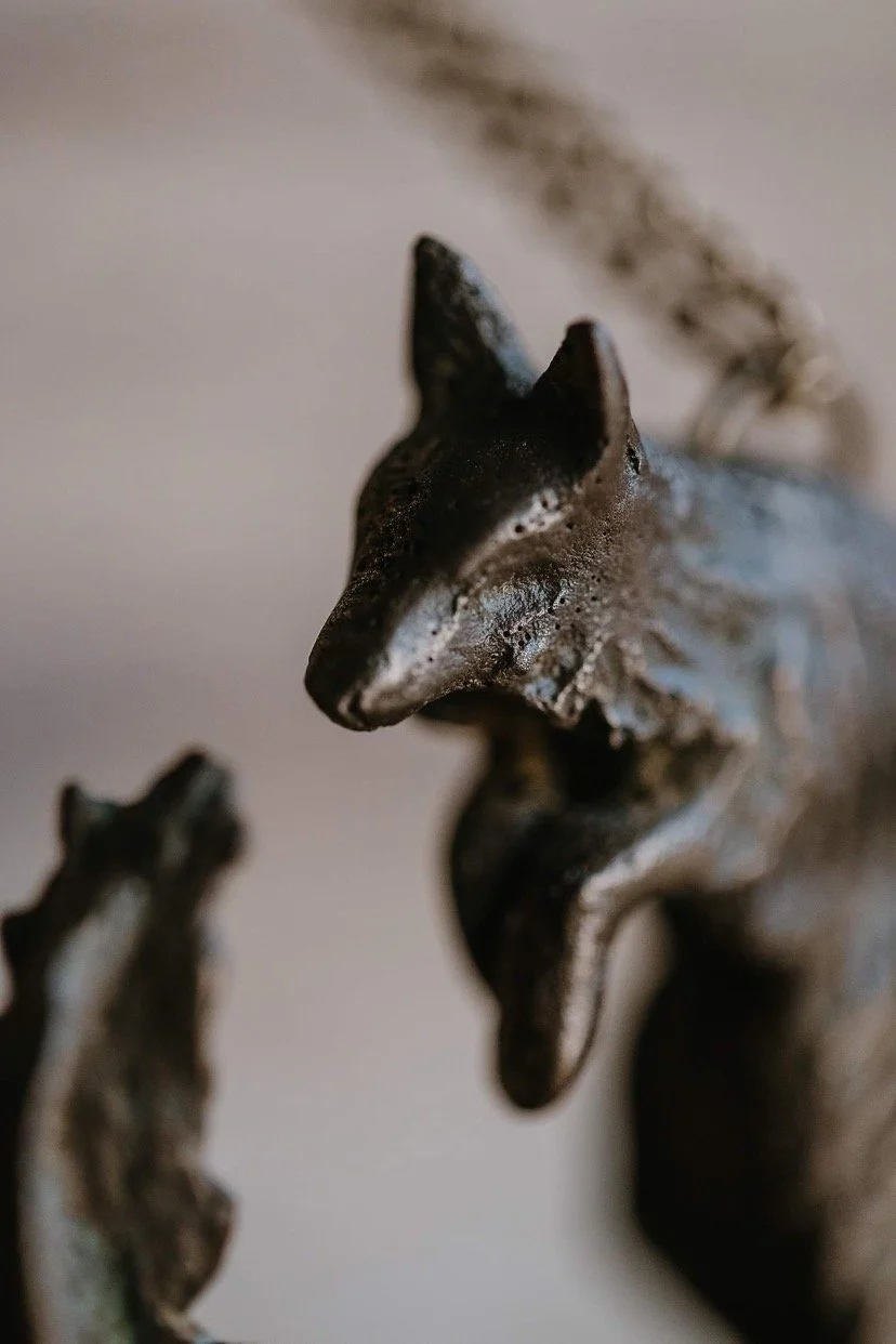  Original sculpture pendant, cold cast bronze with patina.  