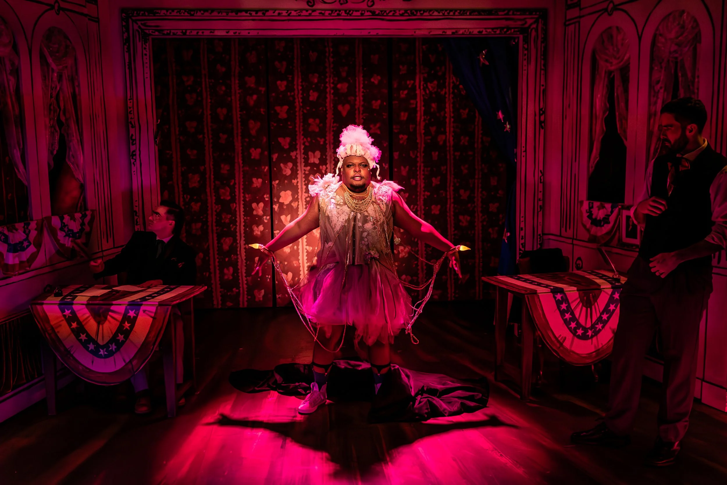  “Kudos to Anna Wooden, whose simple period costume pieces easily transform Stroop a vista into Lincoln's wife.” - Talkin’ Broadway 