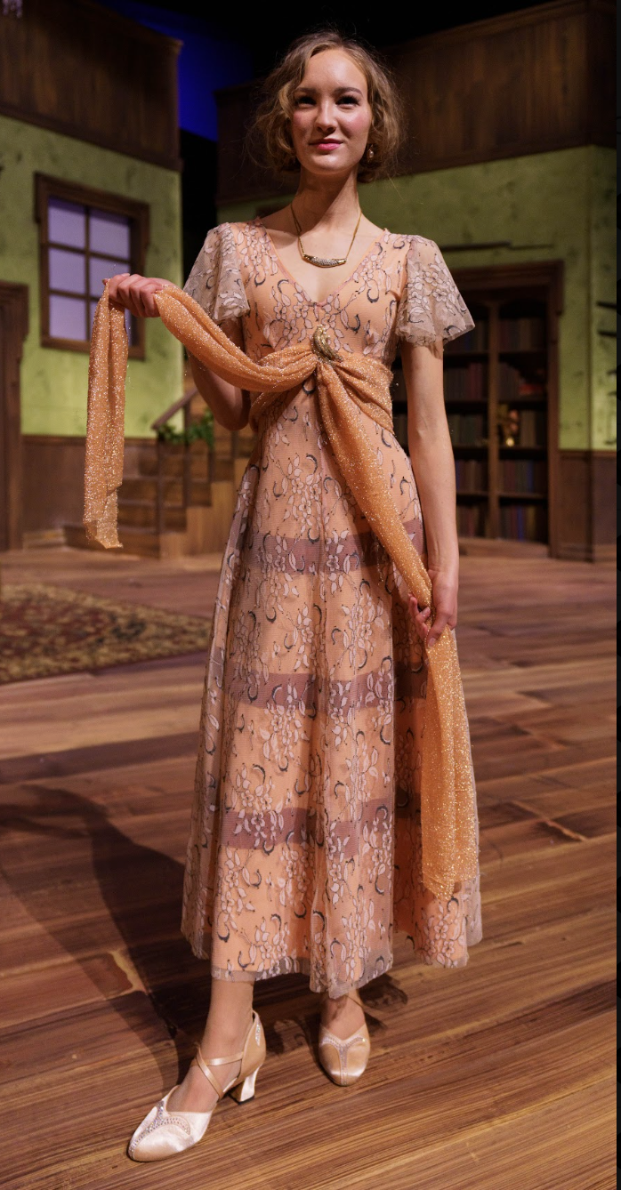 1930s dress, built in stretch to accomadate the actions of the show. Designed by Anna Wooden 