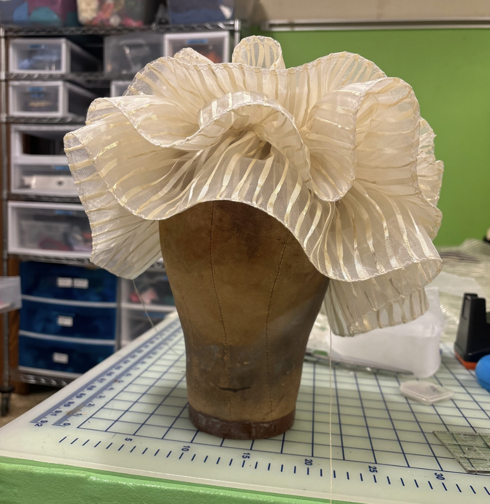  Ruffled cap for Twelfth Night, designed by Cynthia Emekako 