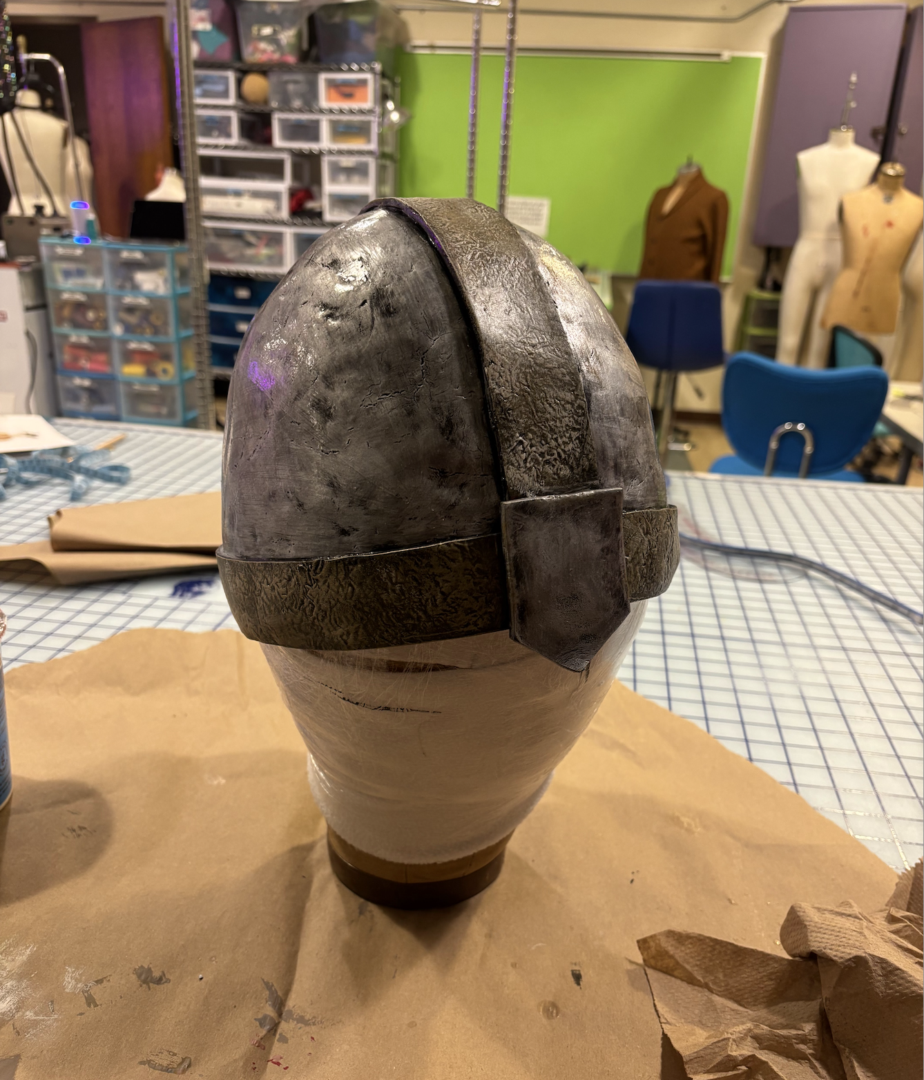  Helmet, lightweight and throwable. Designed and built by Anna Wooden. 