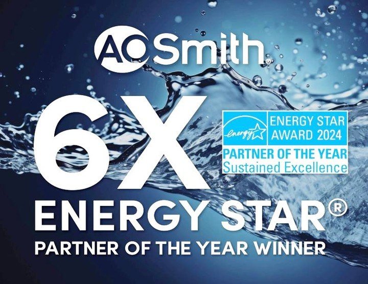 🌟 Exciting News! 🌟 A. O. Smith was recently honored with the 2024 ENERGY STAR Sustained Excellence Partner of the Year Award by the U.S. Environmental Protection Agency (EPA).

This is the company's sixth consecutive ENERGY STAR Partner of the Year