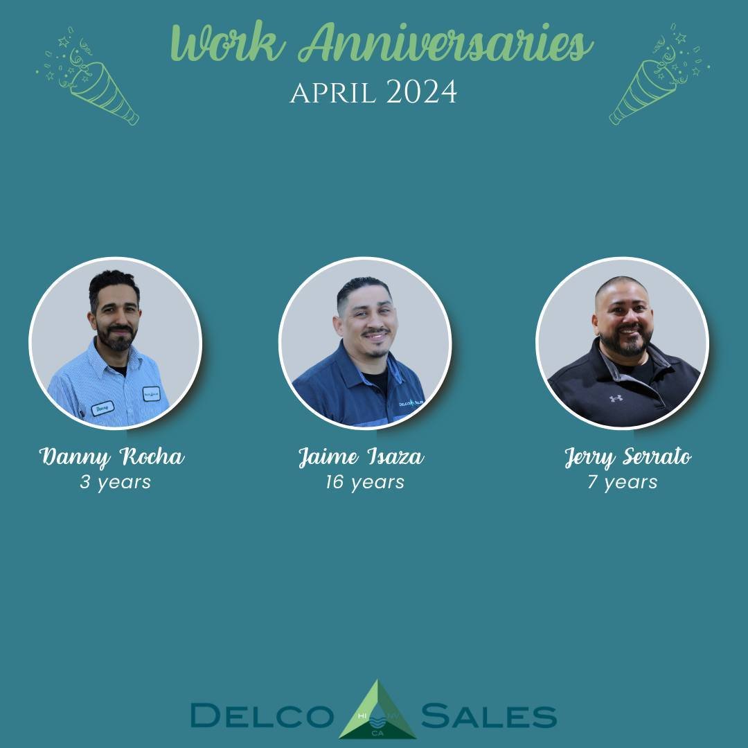 Happy Work Anniversaries to our team members! 🎉 We appreciate the commitment and effort that each of you brings each day. 👏

#delcosales #workanniversaries #happyworkanniversary