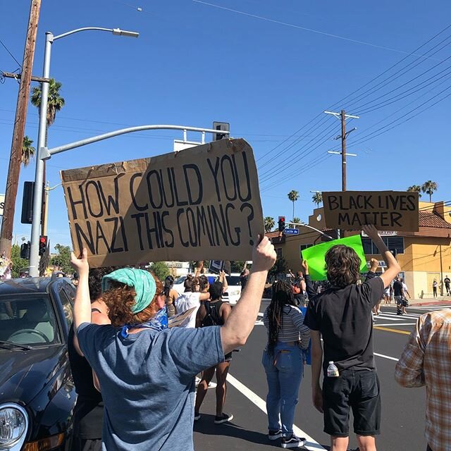 Peaceful assembly to express our message in my neighborhood today. 
So well organized and very moving!
Everyone take care of yourselves because we are not stopping. We will make our voices heard. 
#wedemandjusticenow #blacklivesmatter #votehimout #sa