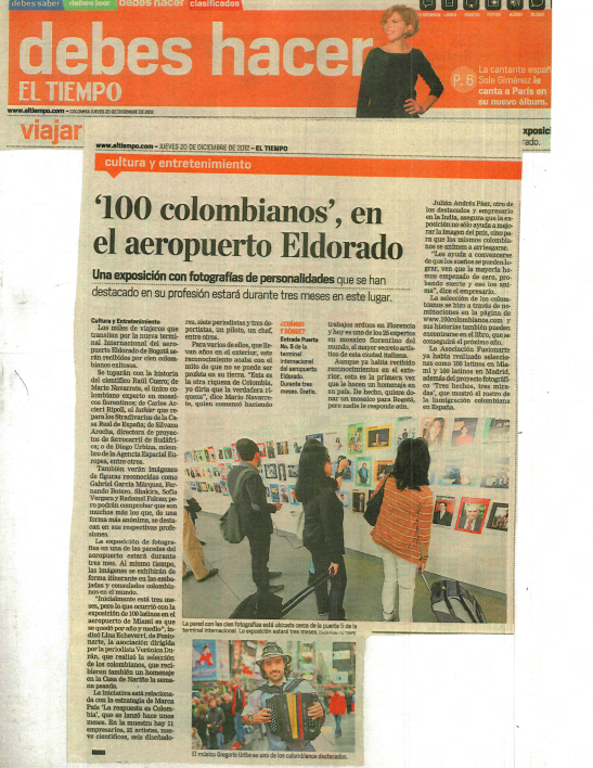 "100 Most Outstanding Colombians Abroad" Exhibition - El Dorado Airport - Bogotá, Colombia