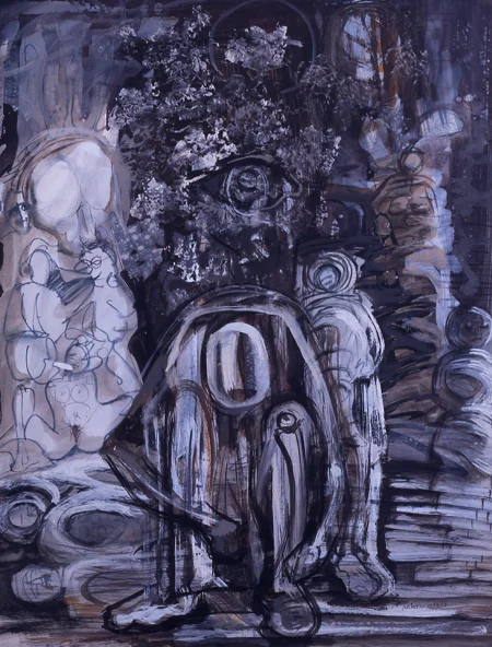 A Long Day, acrylic on canvas, 65 by 50 cm, 1979