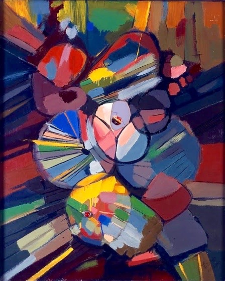 Crystalline , oil on hardboard, 81 by 100 cm, 1975