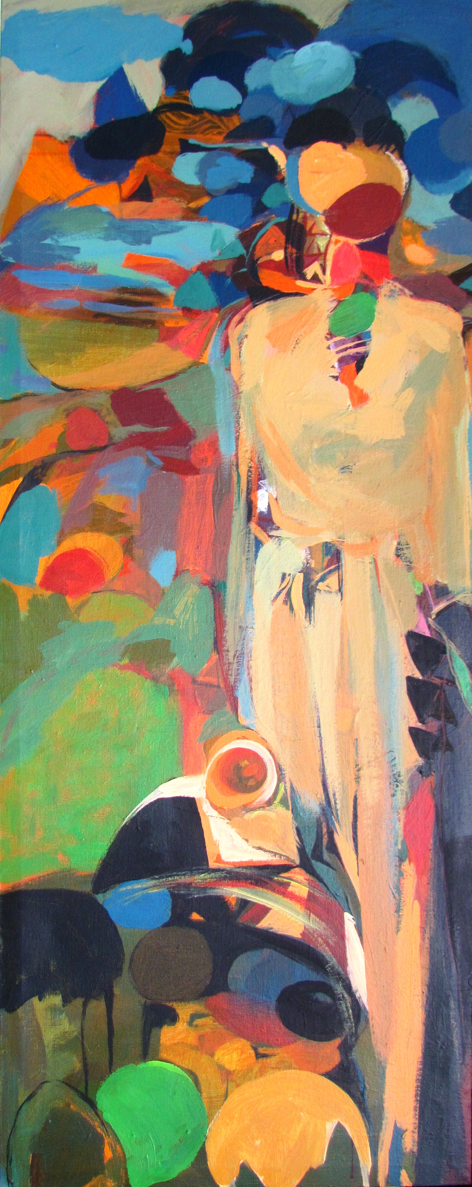 Dereje Demissie, Acrylic on canvas, 150X60cm, ''BEYOND the RUEFUL'', 2015