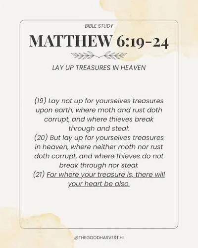 The Gospel Of Matthew 6:19-24,