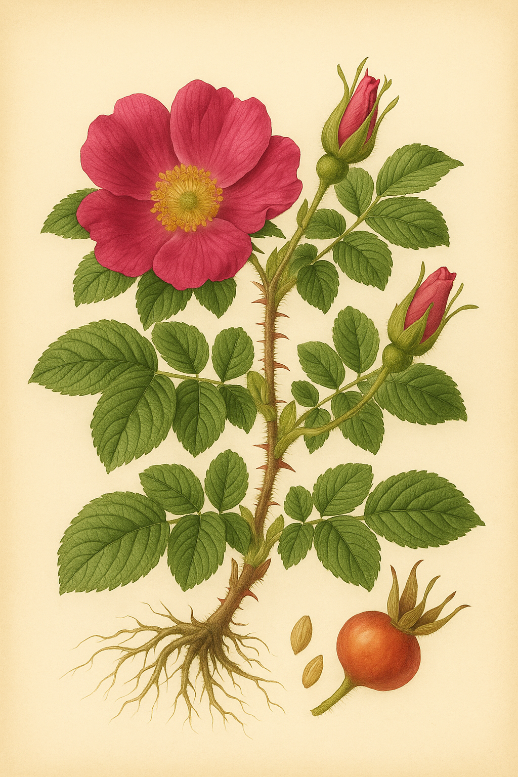 rosa rugosa illustration