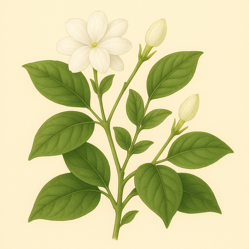 Holistisk æterisk olie portræt af Jasmin sambac absolut