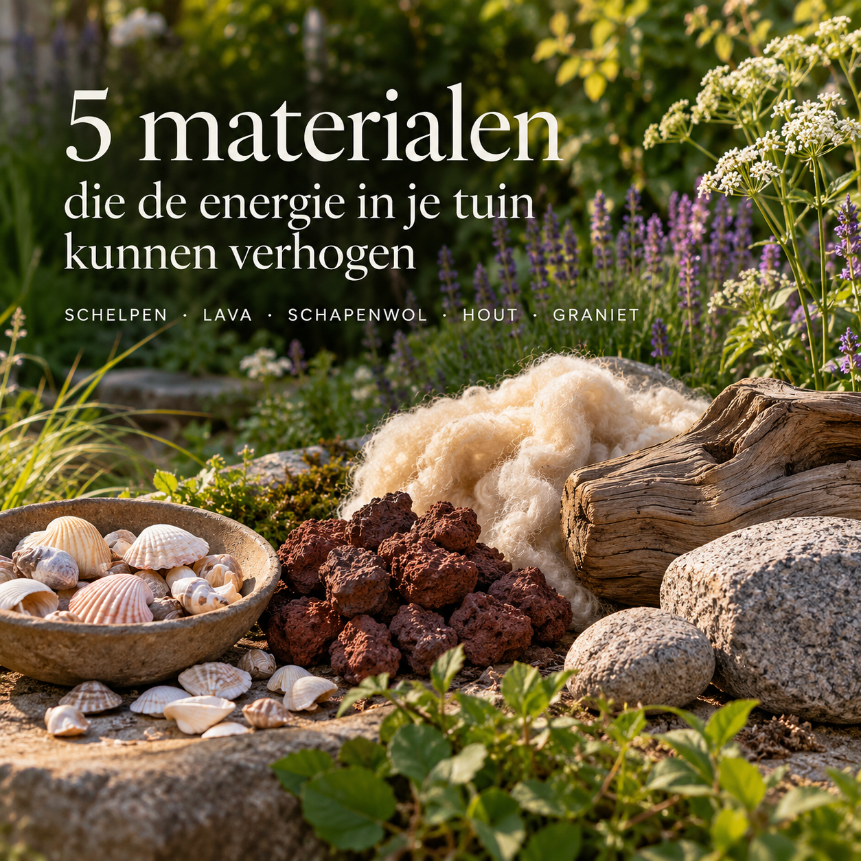 5 materialen die goed voor jou en je tuin zijn en ook nog de energie in je tuin kunnen verhogen