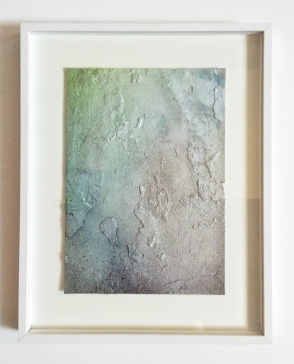 Untitled ( burnt ), 2015 Pastell, acrylic paint and paraffin on paper 29,7 x 21 cm