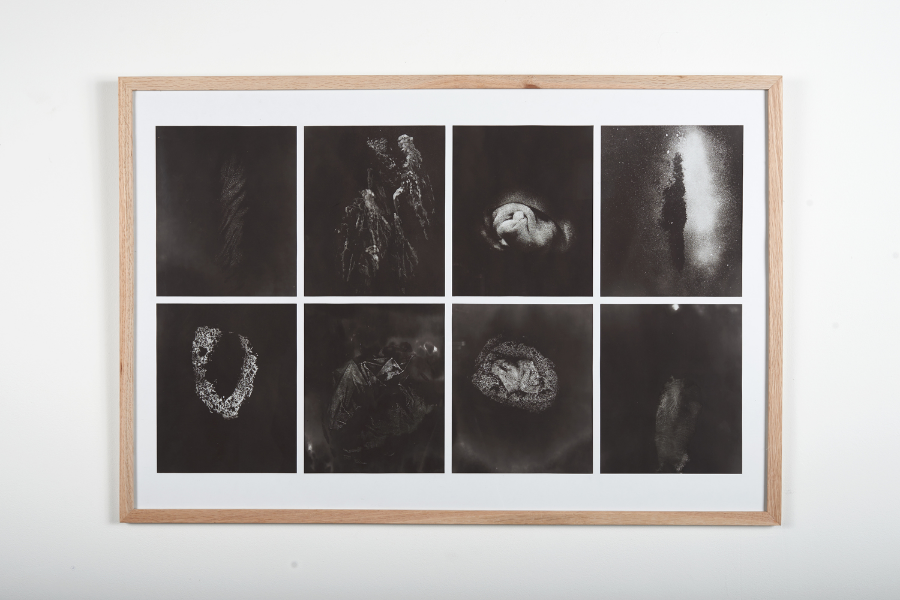 Le Corps Inconsolables, 2015Alcohol on&nbsp;burned&nbsp;fax paper60 x 90 cm (framed)