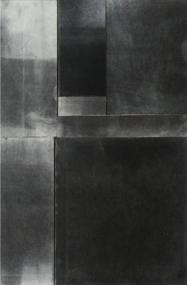 Untitled, 2015 Charcoal powder and black pigment on cardboard 59 x 39 cm