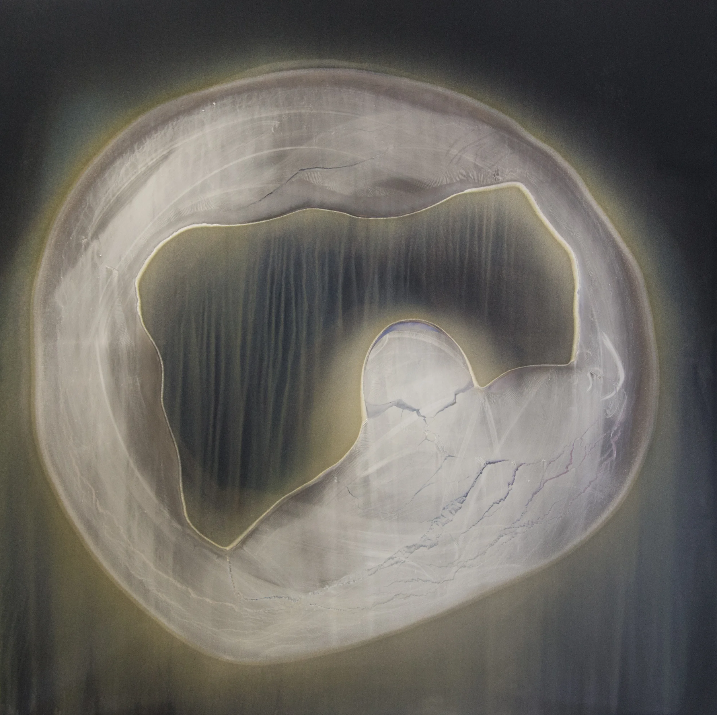 Plasma 6, 2015 Silver on canvas 140 x 140 cm