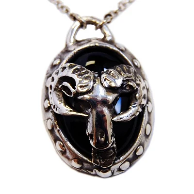 Goat Head Necklace - Onyx