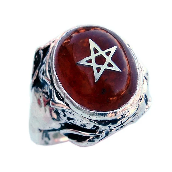 Baby Angel Heart Ring - Amber