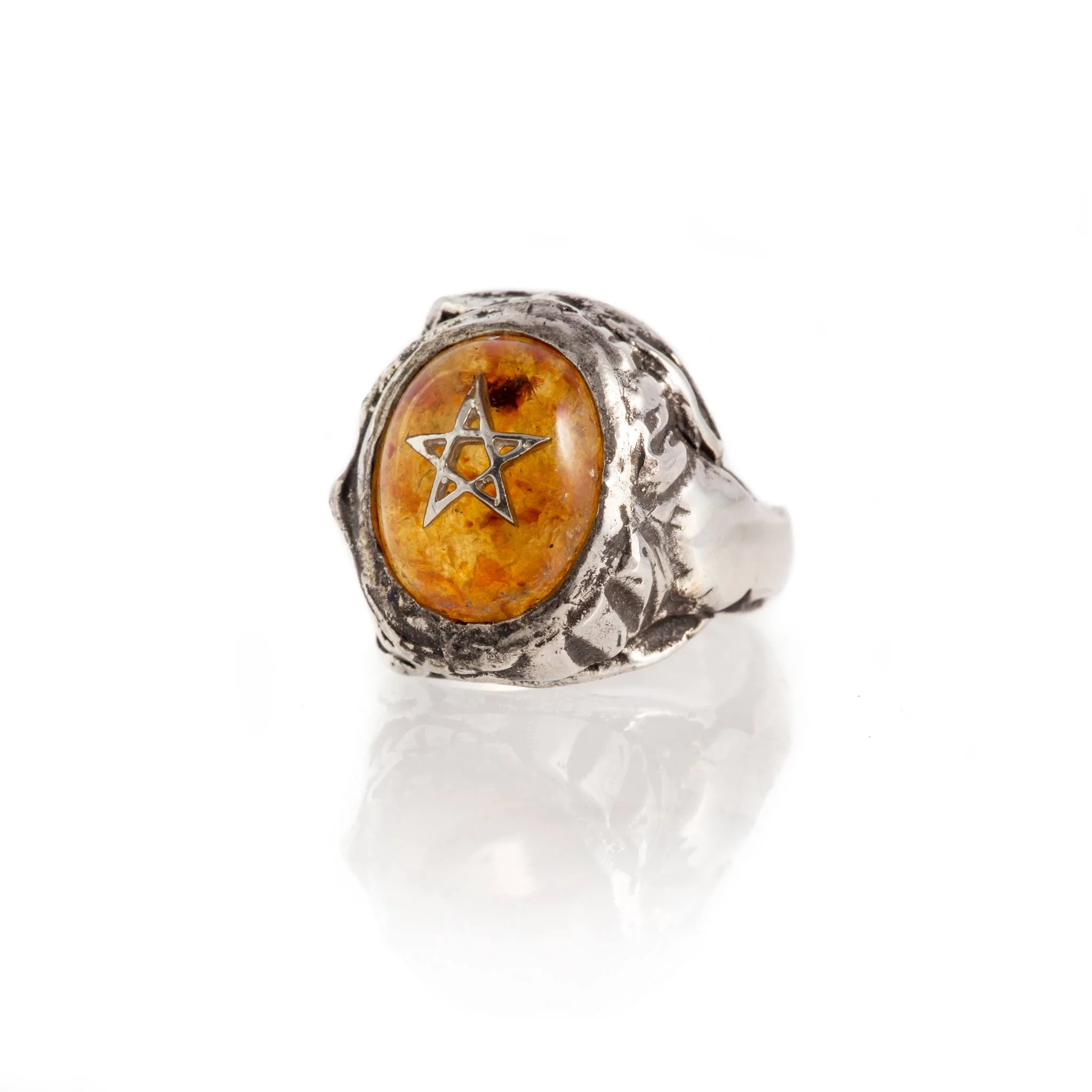 Baby Angel Heart Ring - Amber