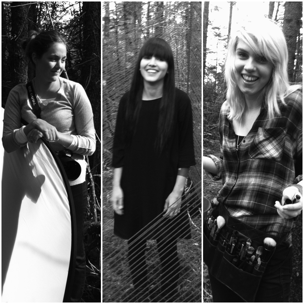 Melissa Dube (photo assist), Yailen (blurry but beaming model) & Emily Moore (Hair & Makeup Artist)