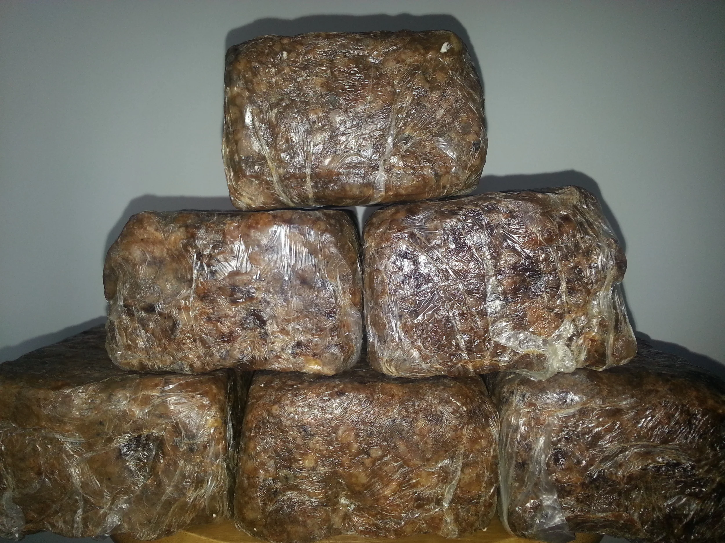 Soft Raw Black Soap in blocks 5lbs minimum $4.25 per lbs