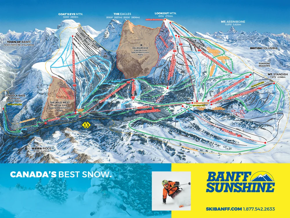 Sunshine Ski Resort Map F.a.q. — Sunshine Mountain Lodge | Sunshine Village | Banff