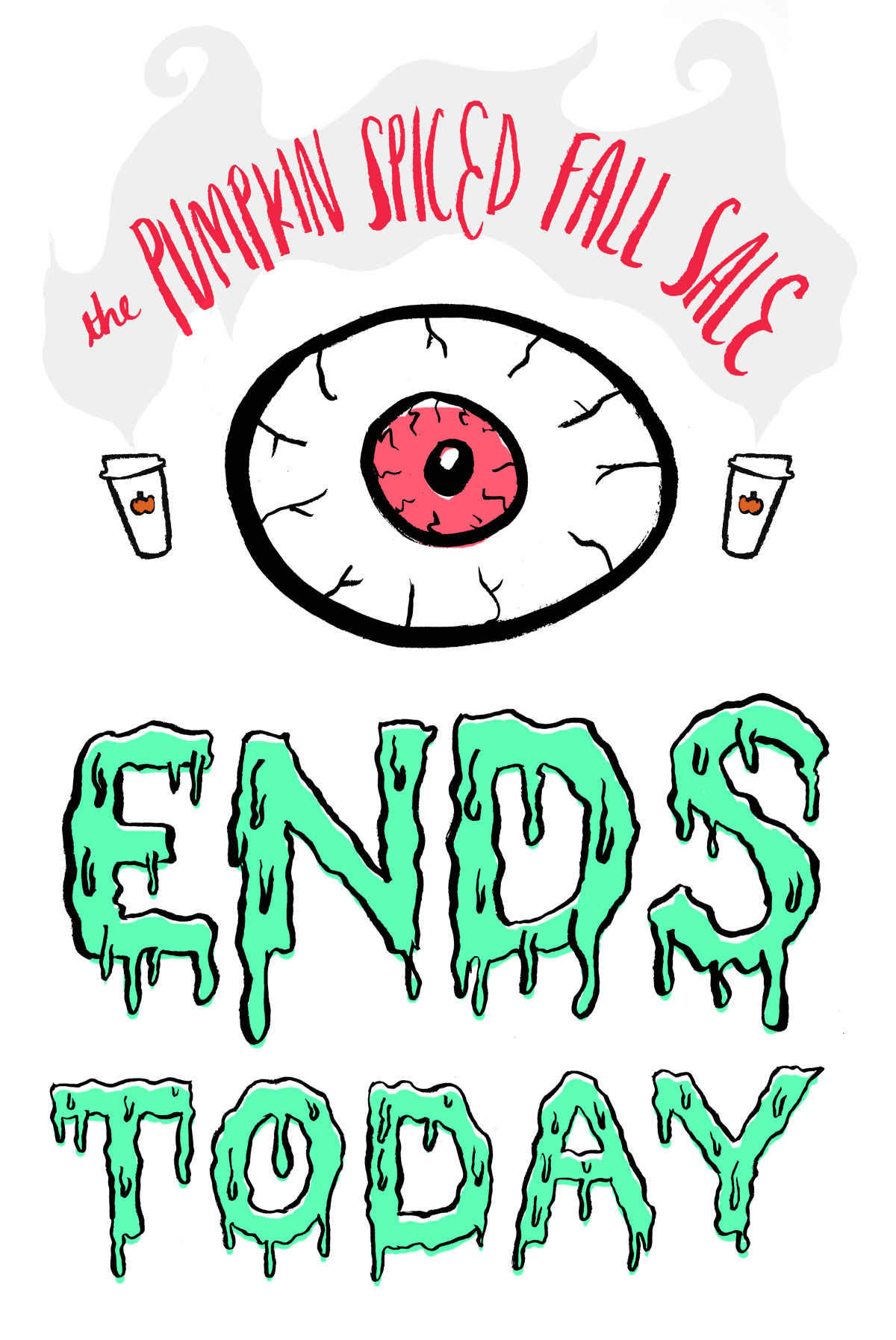 Illustration for an "ends today" halloween-themed sale email.