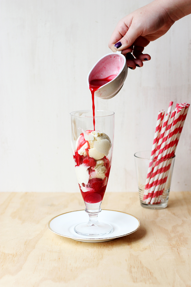 Raspberry Vanilla Bean ice cream float