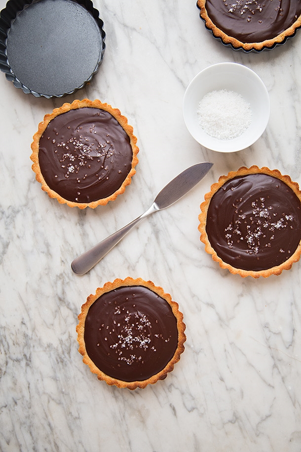 SALTED MEXICAN CHOCOLATE GANACHE TARTS