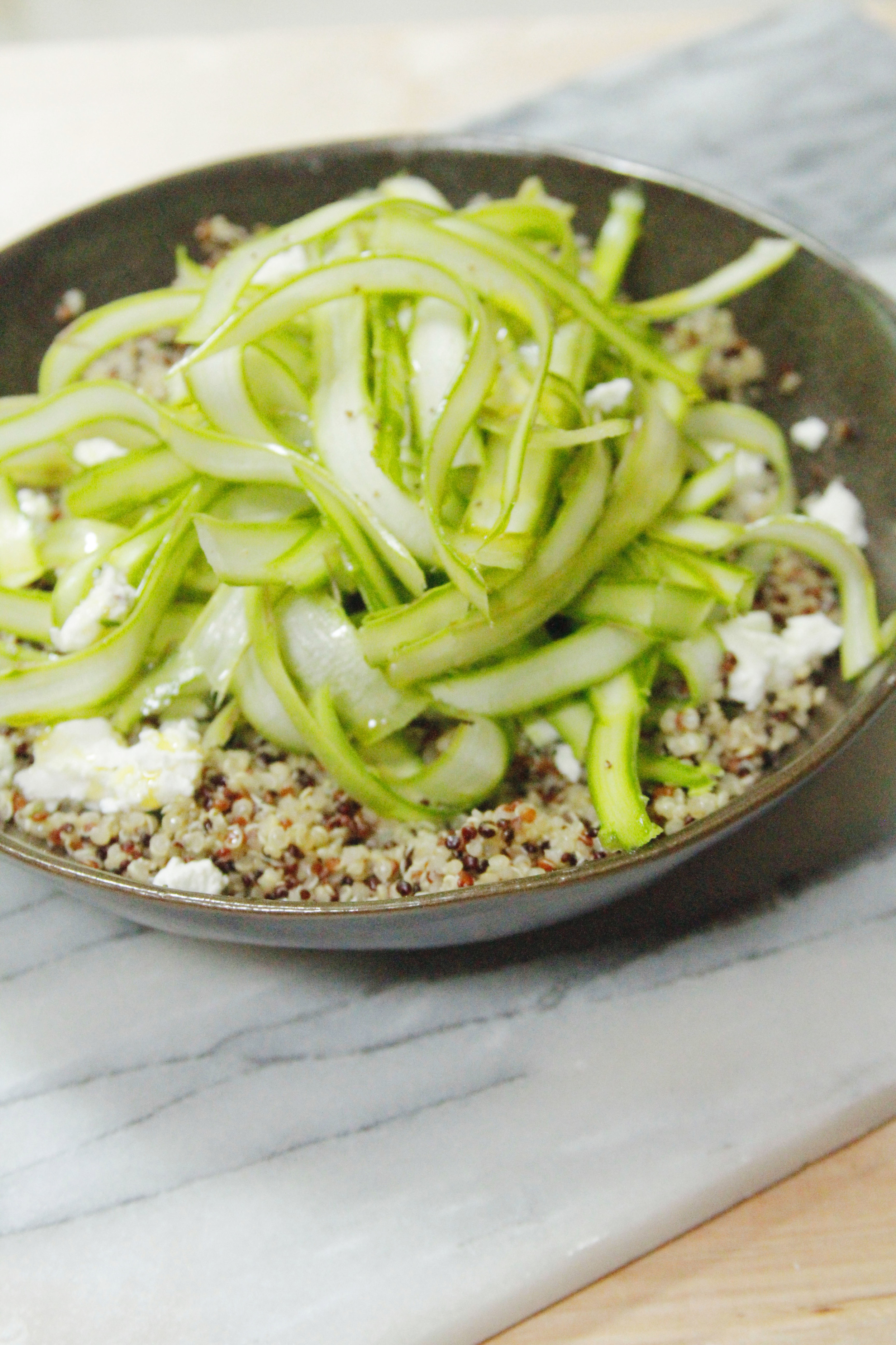 shaved asparagus quinoa salad