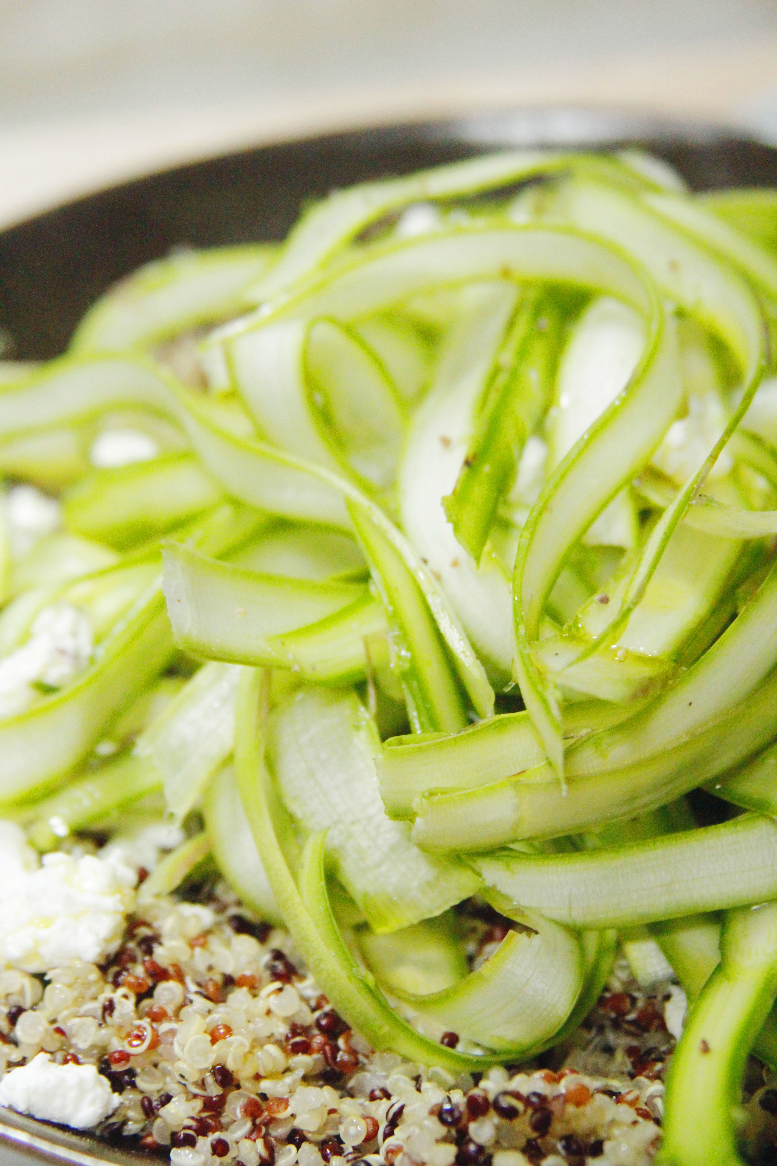shaved asparagus quinoa salad