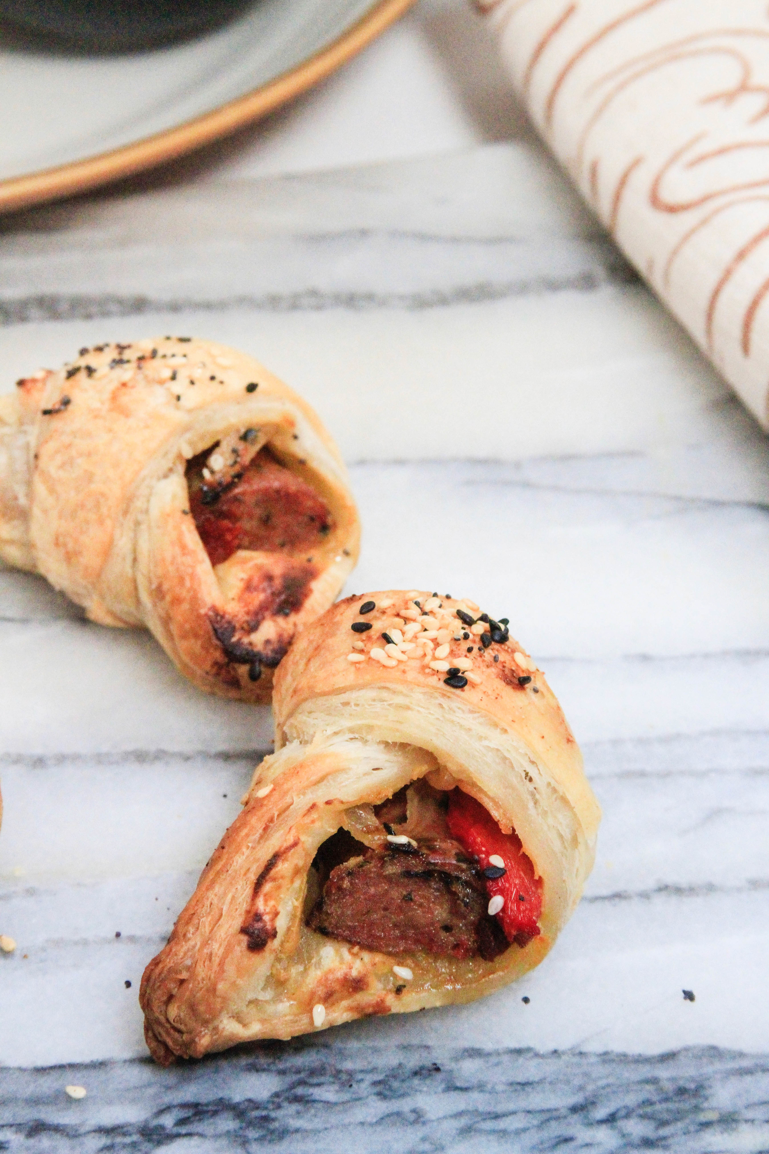 Sausage + pepper pigs in a blanket