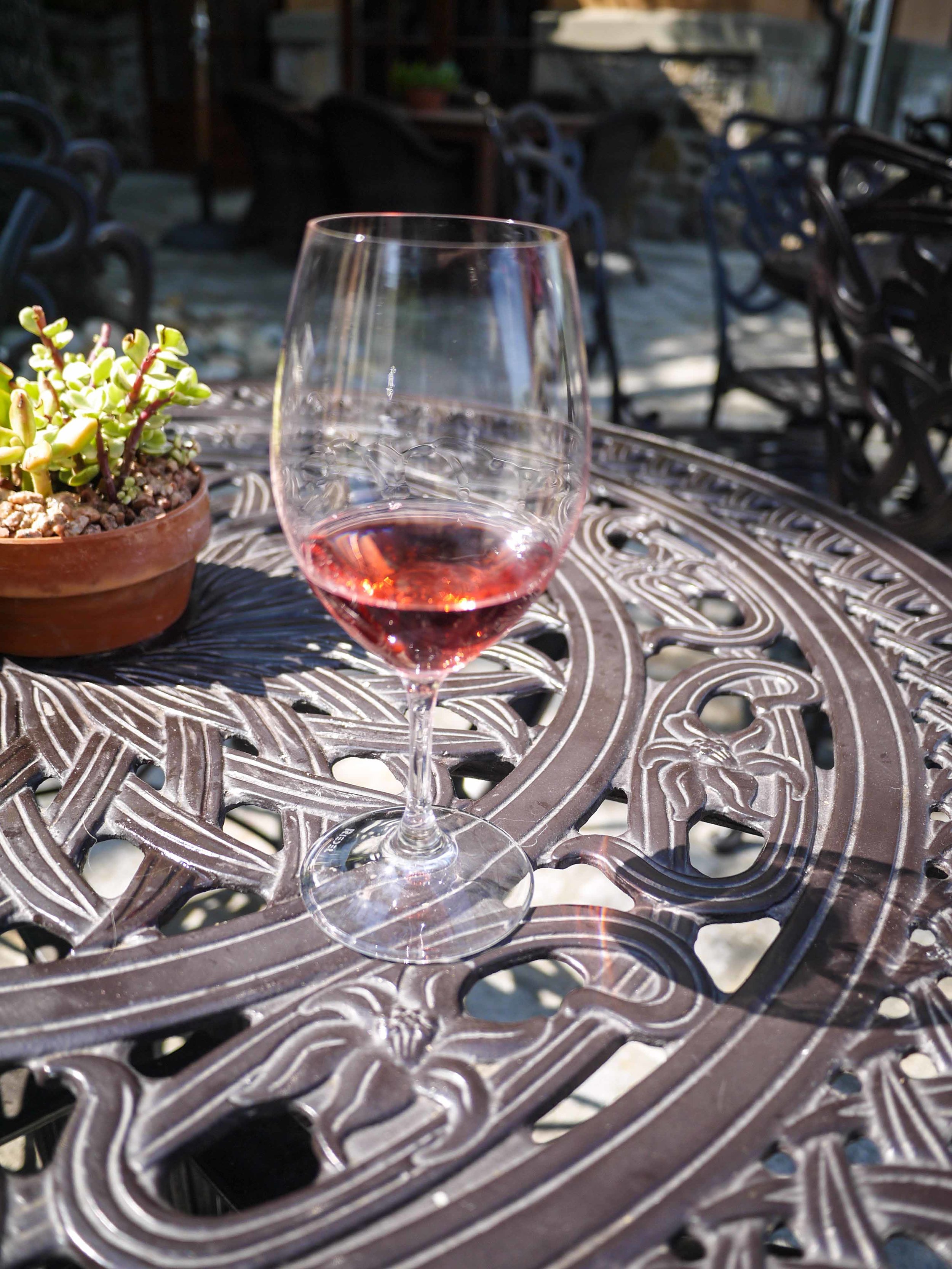 And some red was sipped on their beautiful patio.