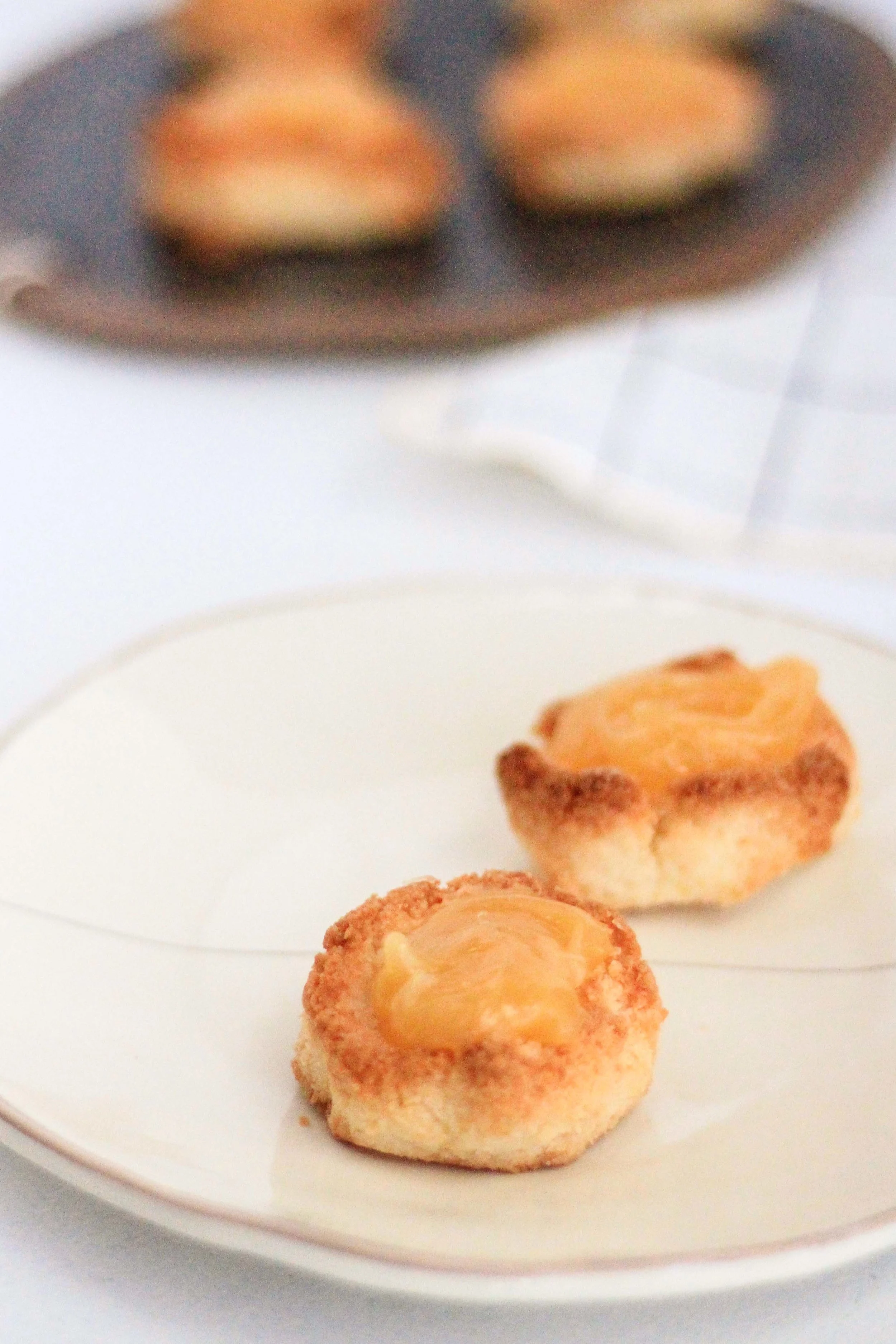 Lemon thumbprint macaroon cookies