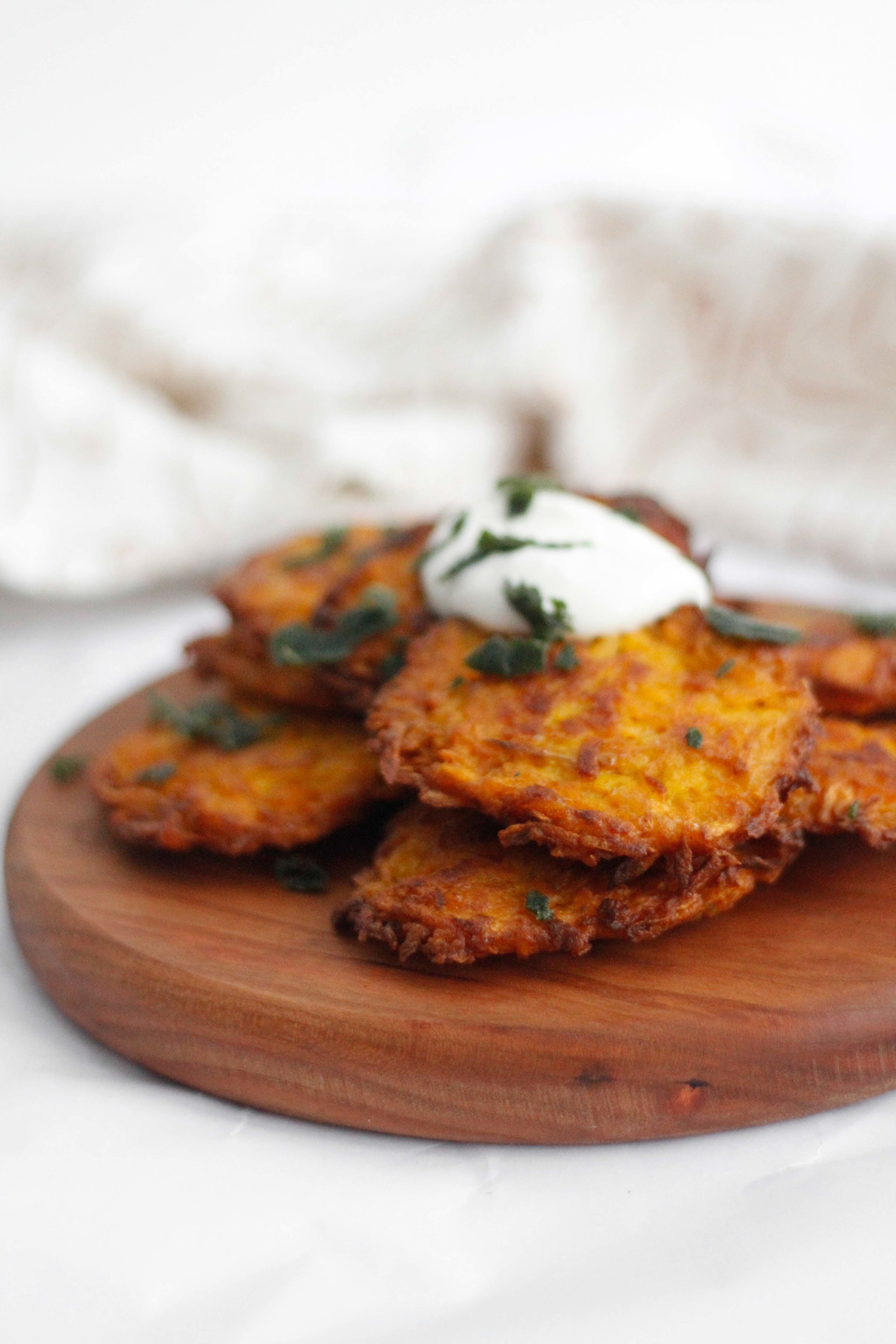 Butternut squash latkes with crispy sage