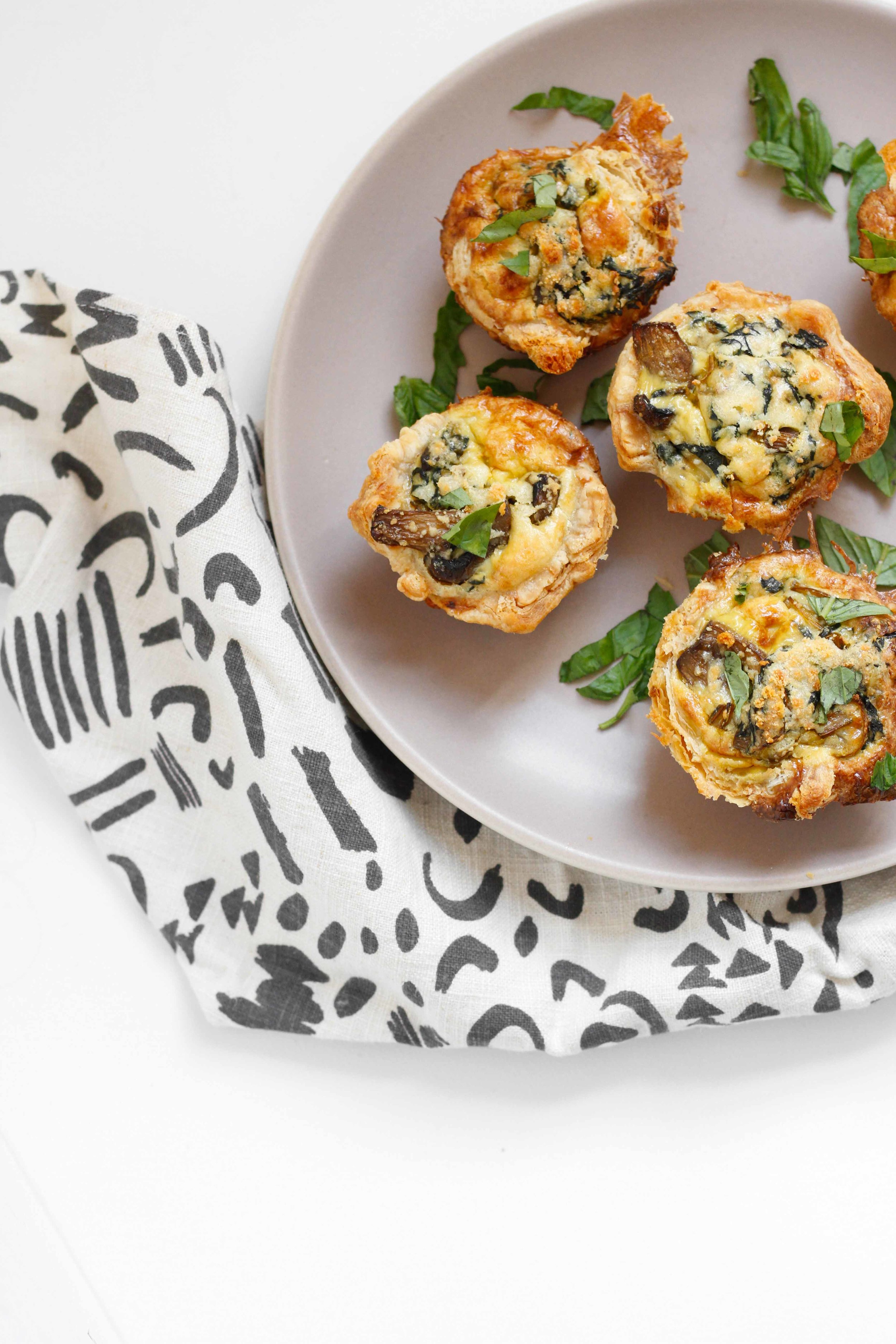 Mini Breakfast Quiches with Chard and Mushrooms